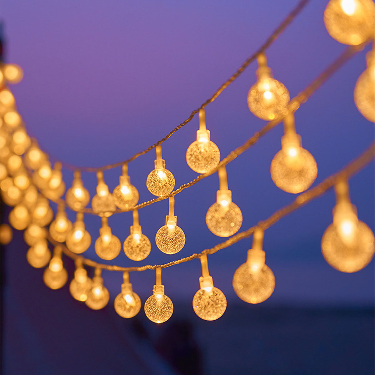 Waterproof LED Globe String Lights for Outdoor Camping - Multi-Power