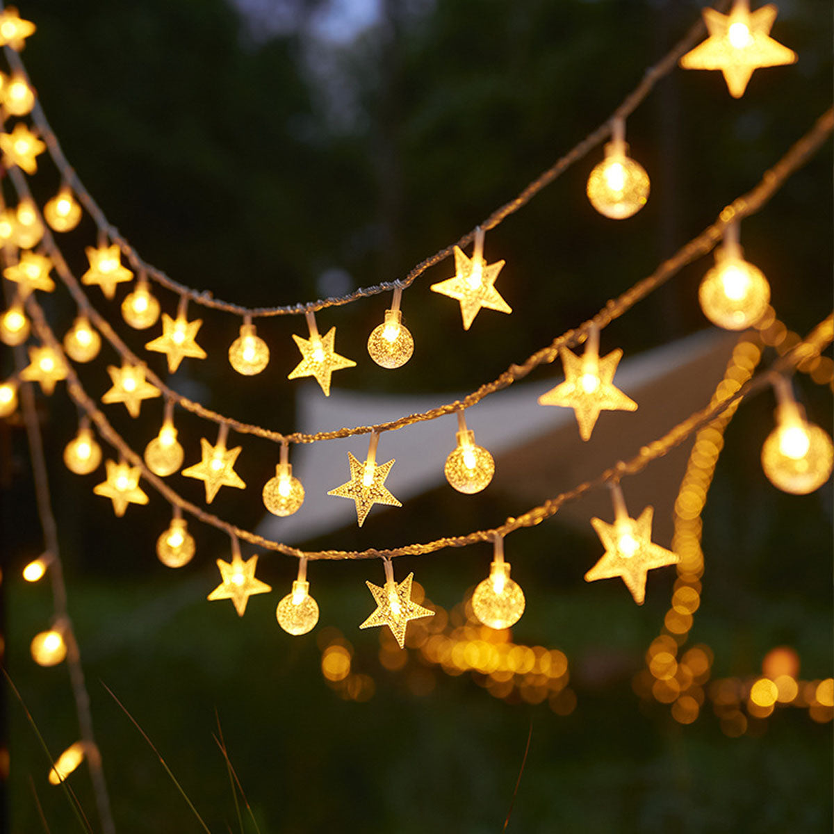 Waterproof LED Globe String Lights for Outdoor Camping - Multi-Power