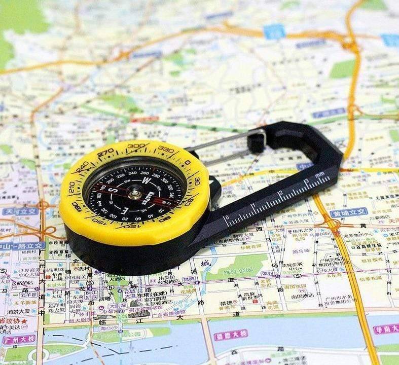 Navigation Compass with Sturdy Carabiner Clip for Outdoor Use