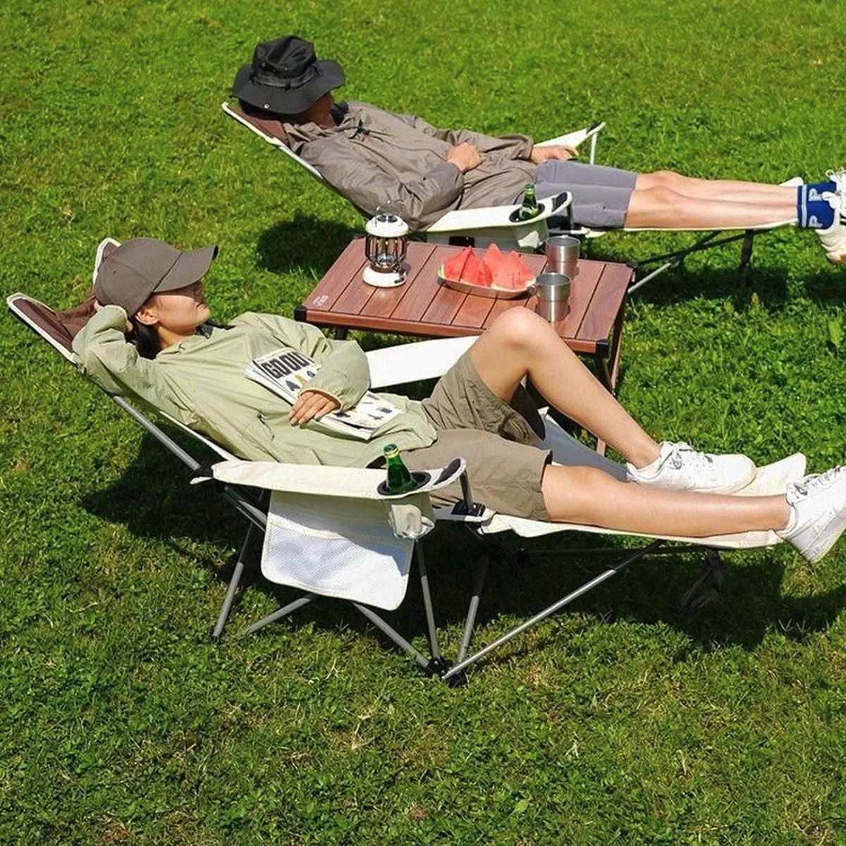 Portable Camping Chair with Reclining Feature for Outdoor Use