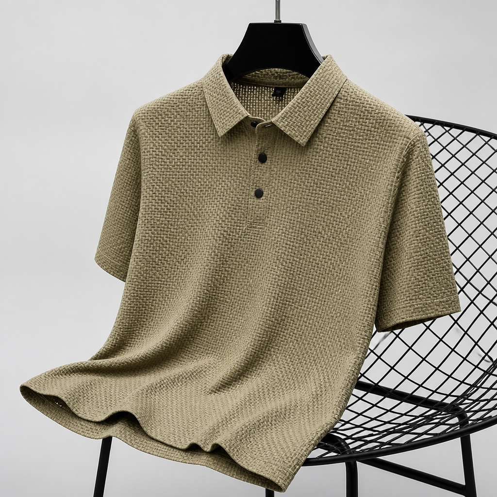 VentraBreeze™ – Cooling Textured Knit Polo with Snap-Button Placket