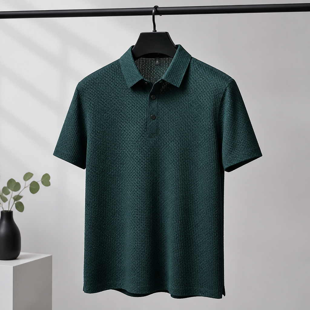 VentraBreeze™ – Cooling Textured Knit Polo with Snap-Button Placket
