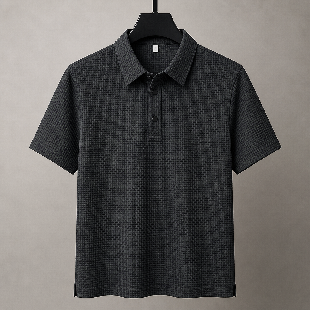 VentraBreeze™ – Cooling Textured Knit Polo with Snap-Button Placket