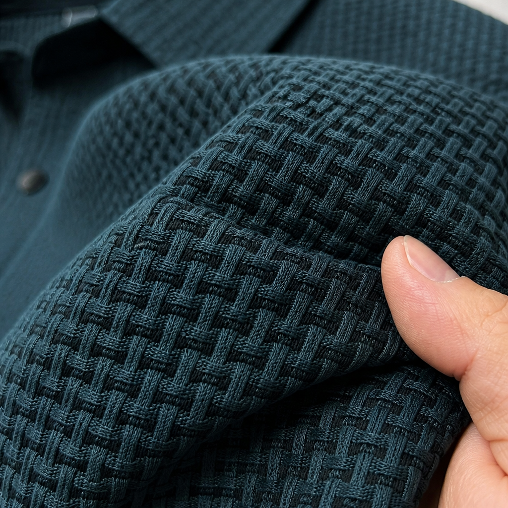 VentraBreeze™ – Cooling Textured Knit Polo with Snap-Button Placket