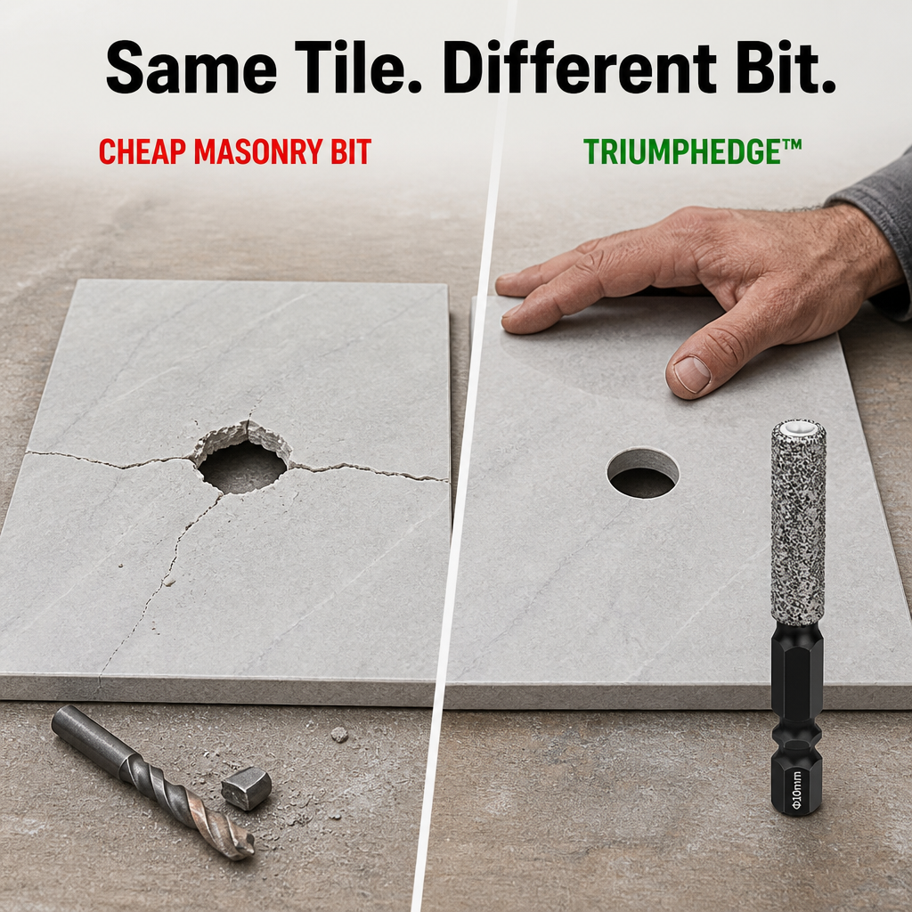 TriumphEdge™ — Drill Clean Holes in Tile, Marble & Glass Without Water
