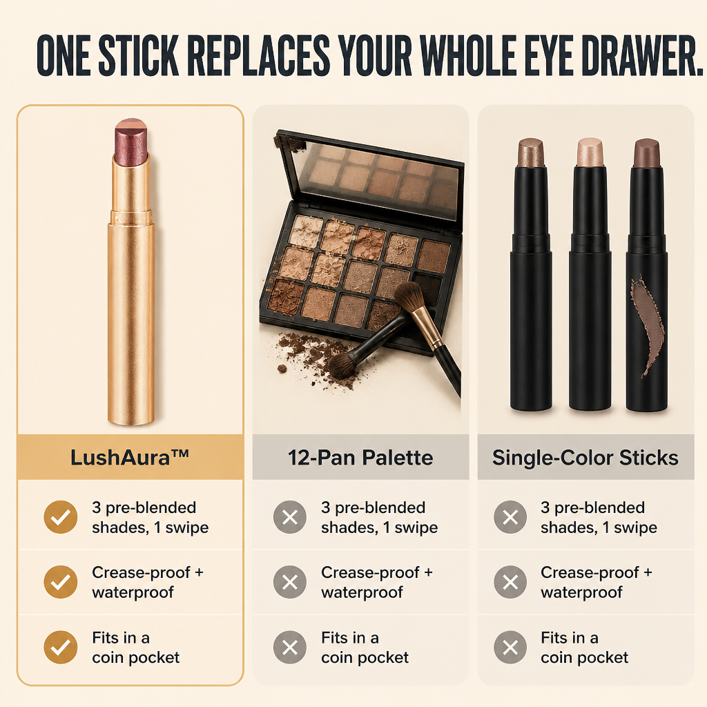 LushAura™ — Swipe a Pro 3-Shade Eye Look in Under 30 Seconds