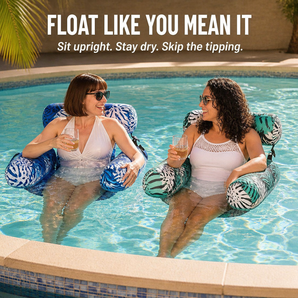 AquaBreeze™ — Sit Upright, Float Steady & Chat Without Soaking Your Hair