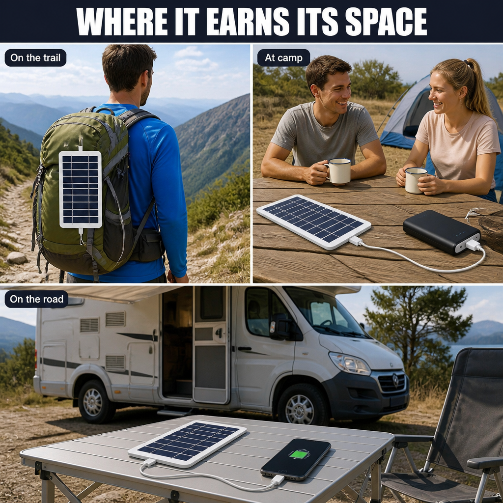 SolaraFlex™ — Clip On Your Pack, Top Off Power Banks While You Hike