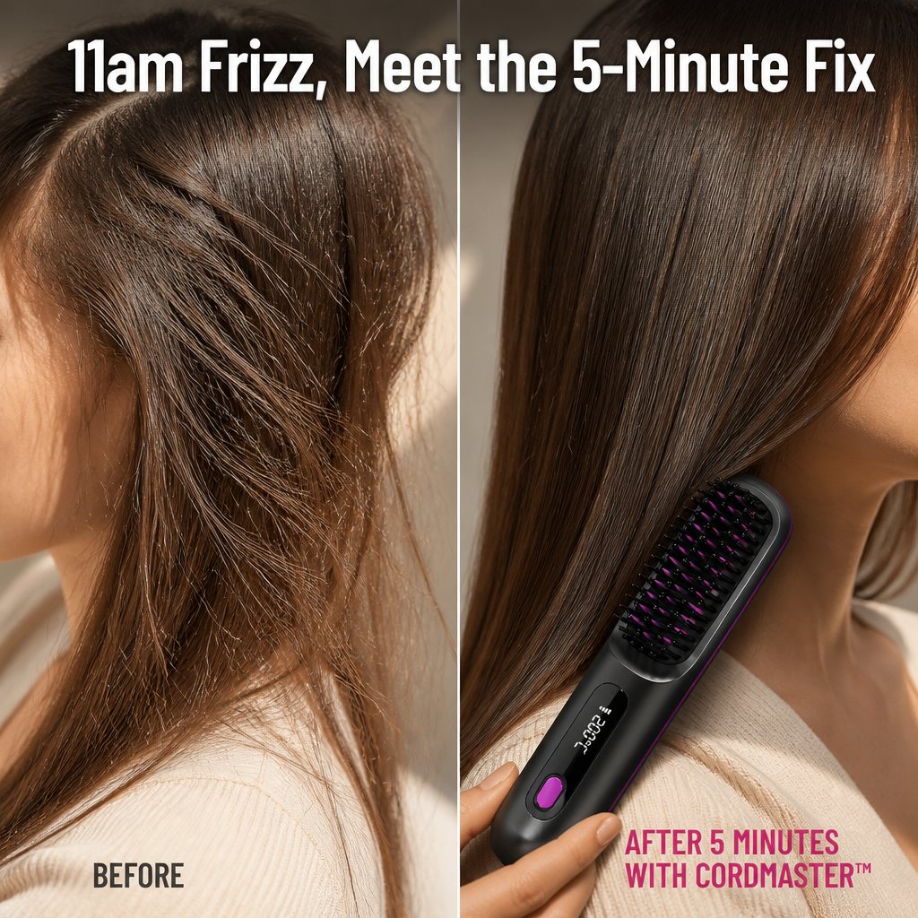 CordMaster™ — Smooth Mid-Day Frizz Anywhere, No Outlet or Cord Required