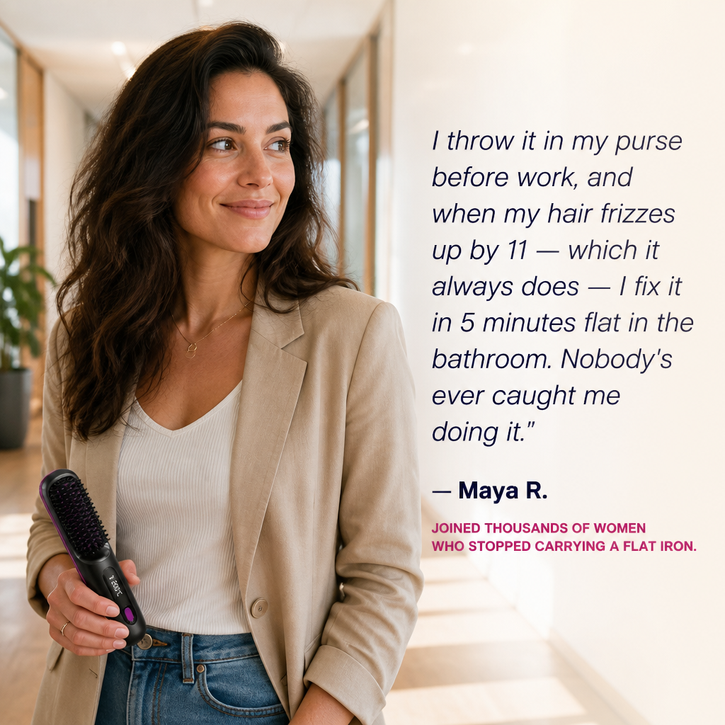 CordMaster™ — Smooth Mid-Day Frizz Anywhere, No Outlet or Cord Required