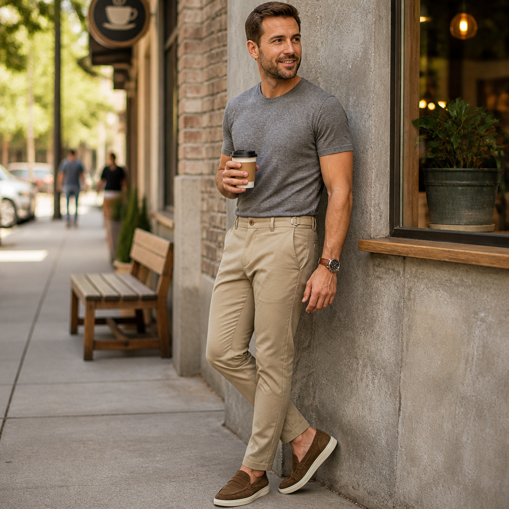 FlexiForm™ – Slim-Fit Stretch Pants with Adjustable Side Buckle