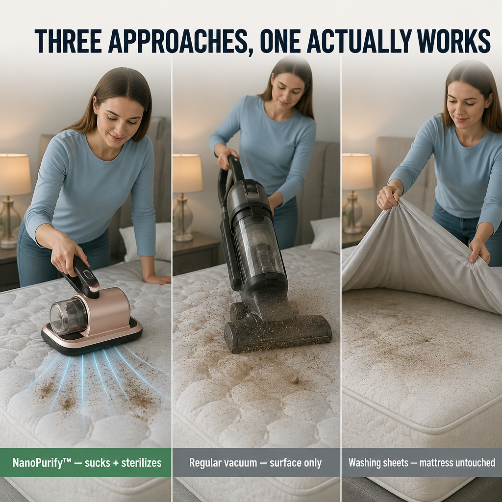 NanoPurify™ — Pull Hidden Dust Mites Out of Your Mattress in One Pass
