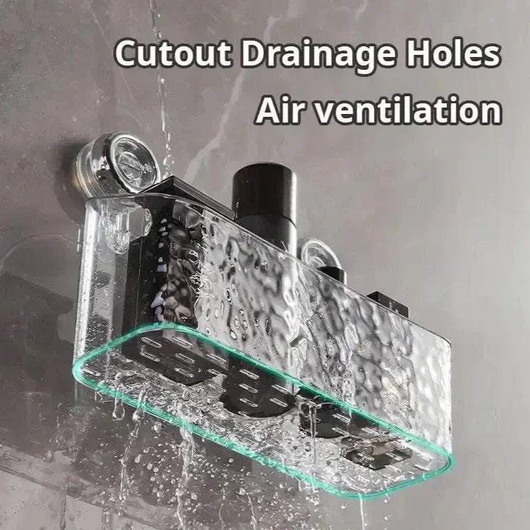 Practical no-drill wall shelf for bathroom