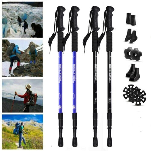 Pair of Adjustable Trekking Poles with Anti-Shock Feature