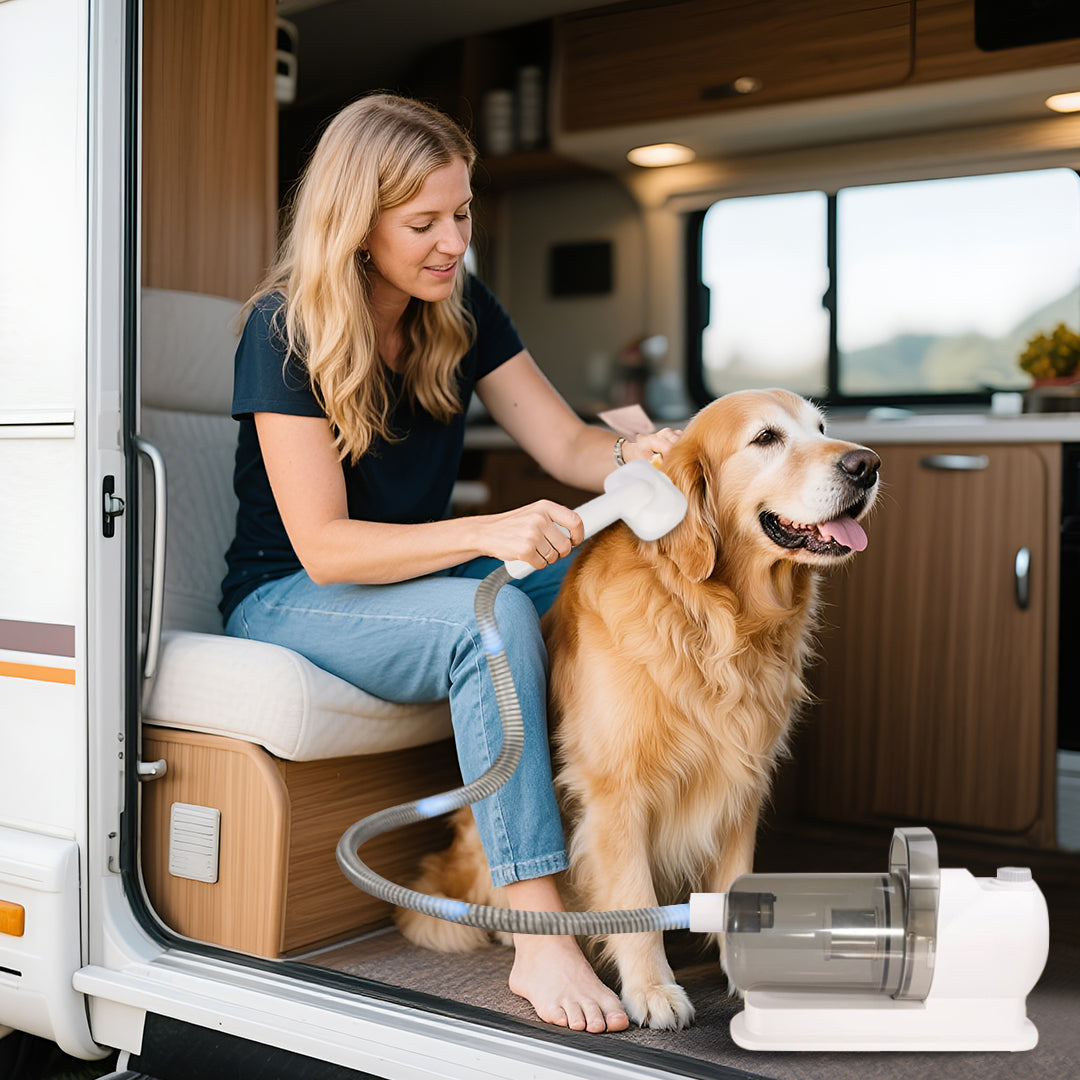 Vacuum Grooming Set for Pets with Silent Suction Feature