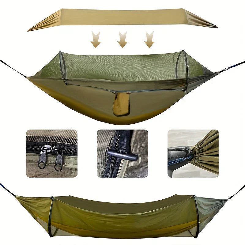 Outdoor Hammock with Mosquito Net and Sun Protection