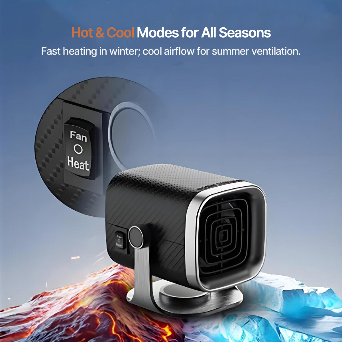 12V/24V Portable Automotive Heater – Quick Defrosting Device