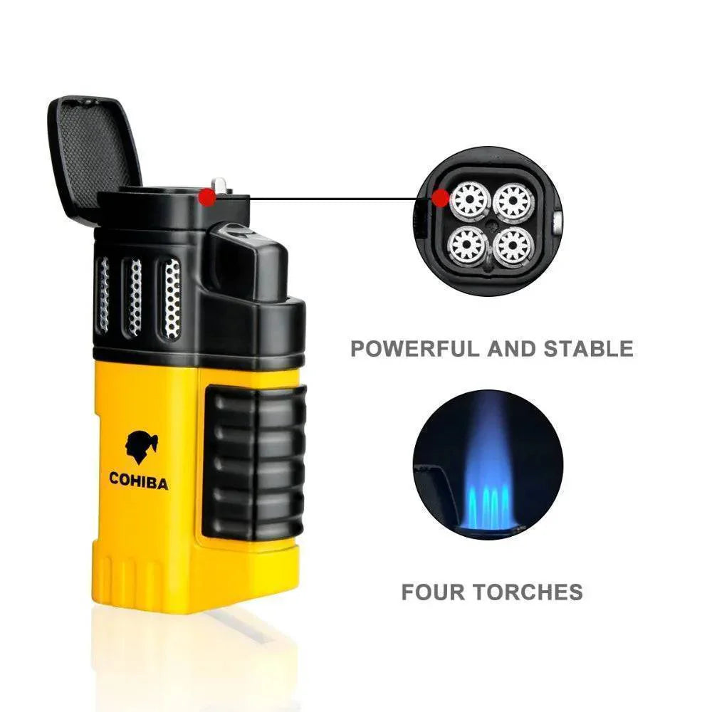 Outdoor 4-Jet Portable Torch Lighter for Activities