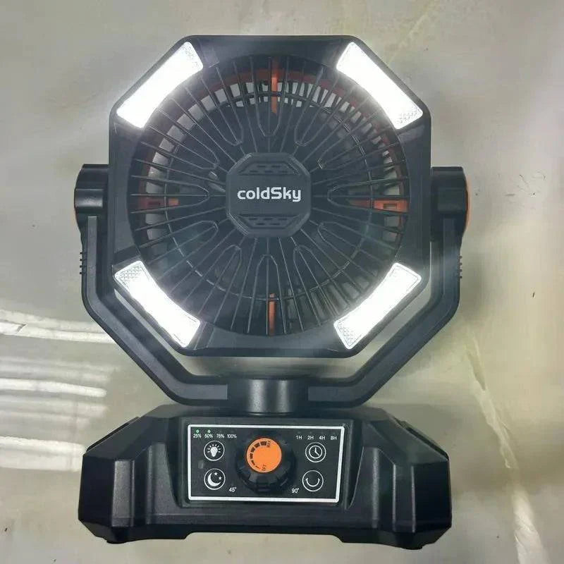Camping Fan with 20000mAh Battery and Integrated LED Light