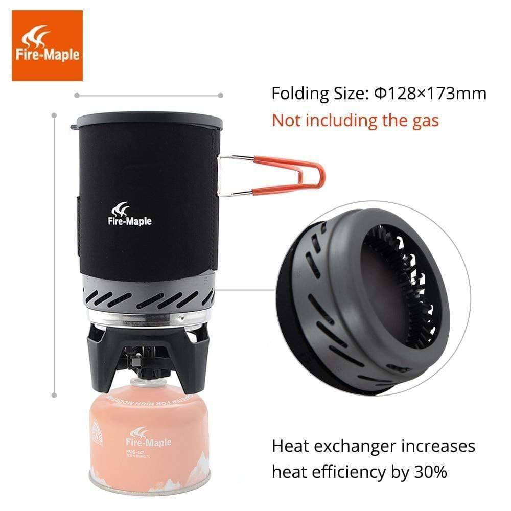 Camping Stove with Heat Exchanger and Cooking Pot System