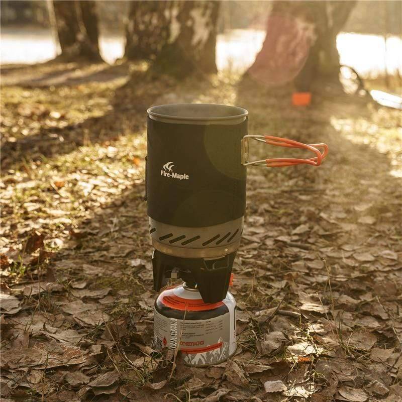 Camping Stove with Heat Exchanger and Cooking Pot System