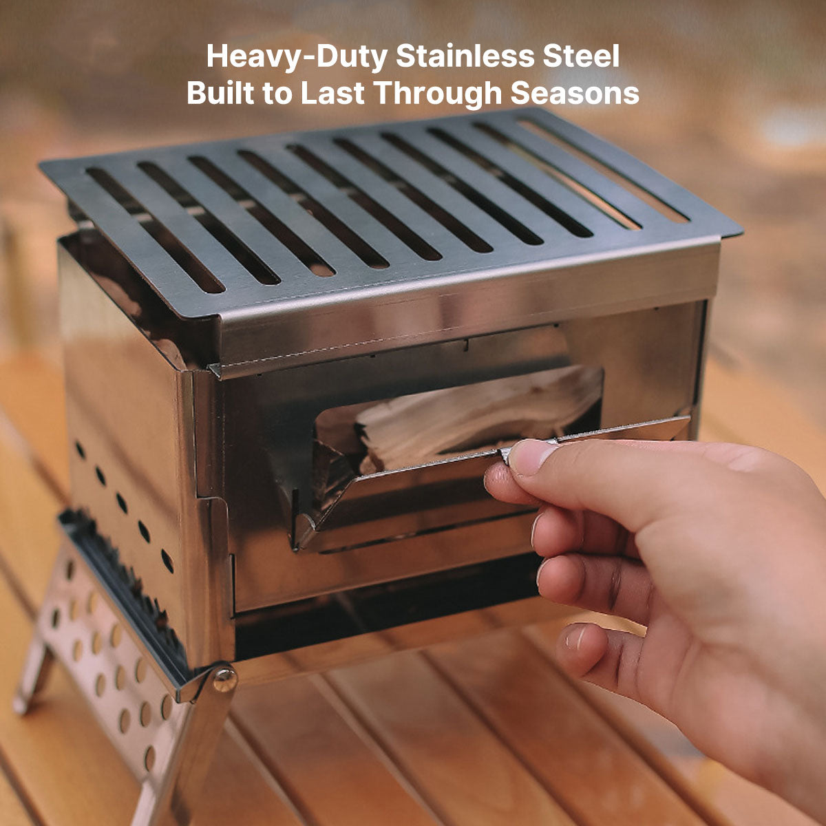 Lightweight Outdoor Grill - Portable Wood Stove for Camping