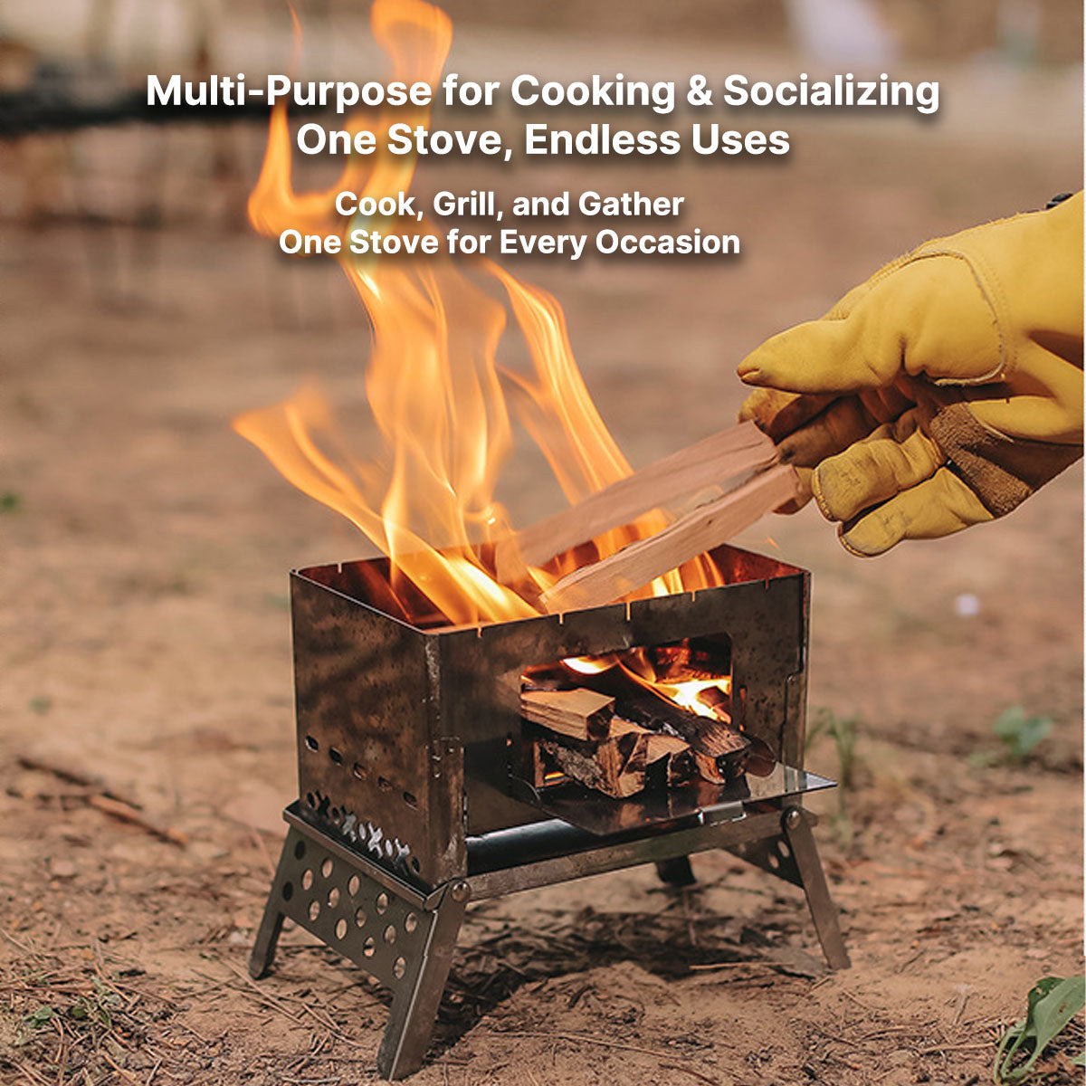 Lightweight Outdoor Grill - Portable Wood Stove for Camping