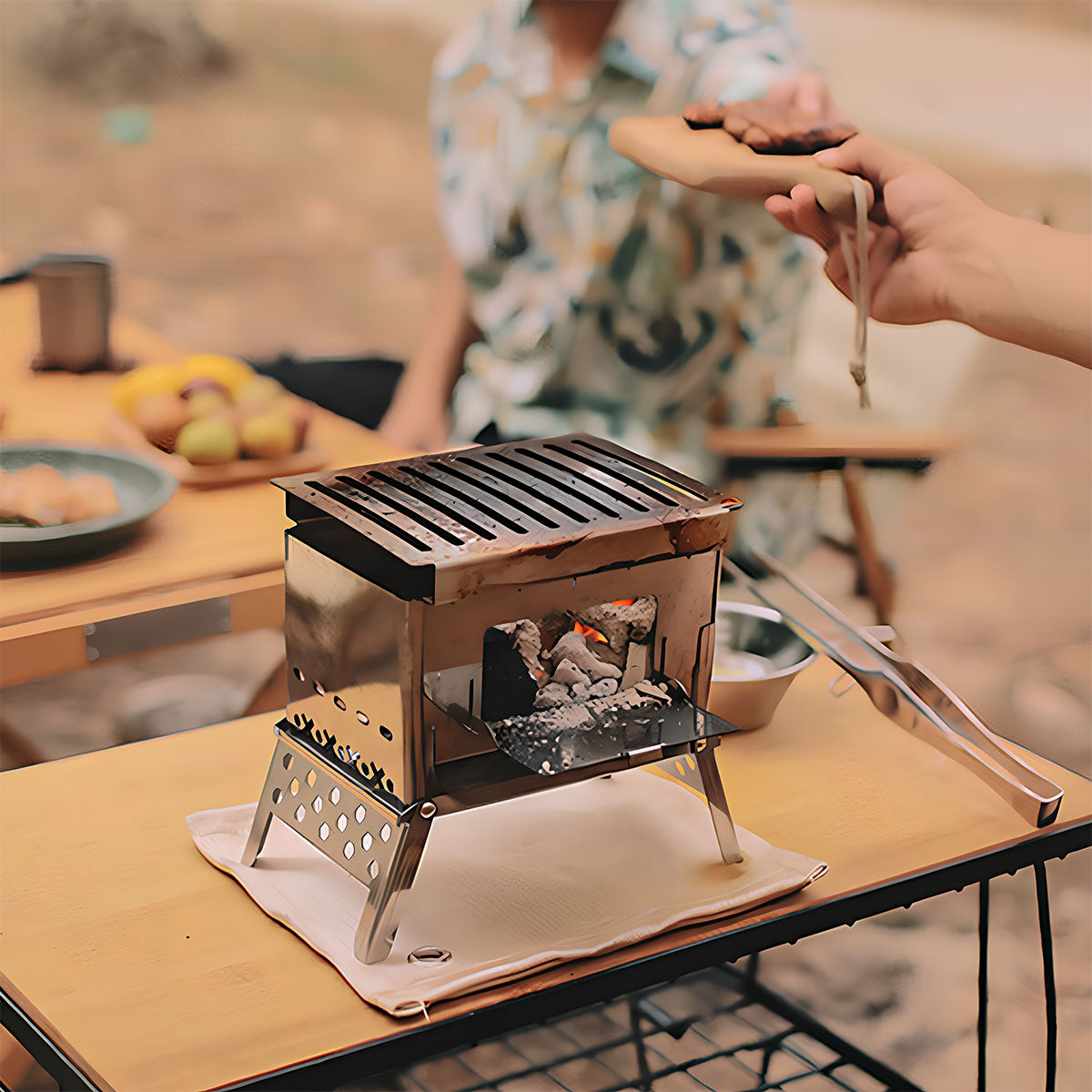 Lightweight Outdoor Grill - Portable Wood Stove for Camping