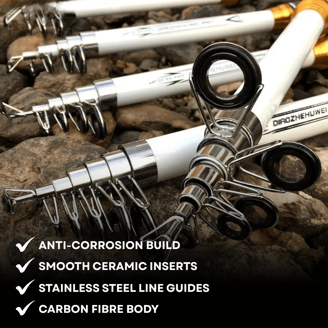 Telescopic Fishing Rod Made of Carbon Fiber