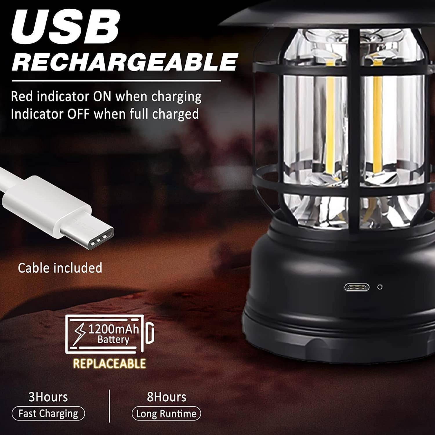 Rechargeable Lantern with Stepless Dimming Feature – Portable Design