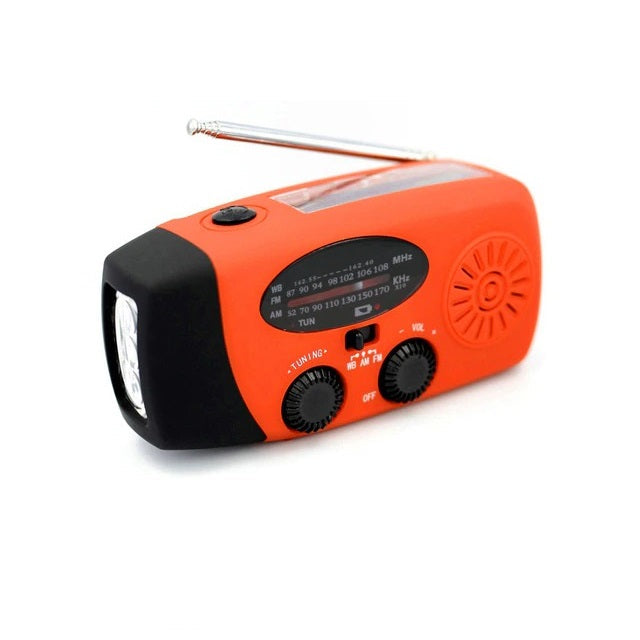 Emergency Solar-Powered Hand Crank Radio with NOAA Weather Alerts