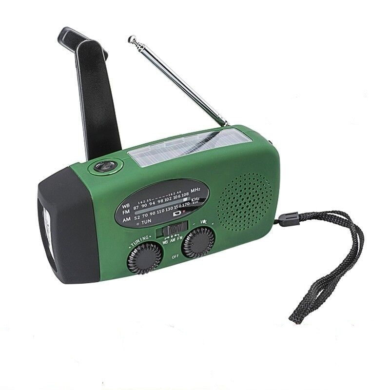 Emergency Solar-Powered Hand Crank Radio with NOAA Weather Alerts
