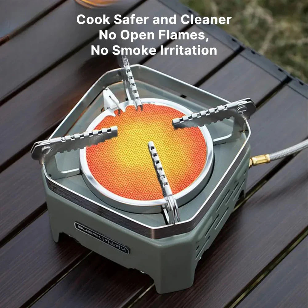 Infrared Gas Camping Stove – Portable and Windproof Design