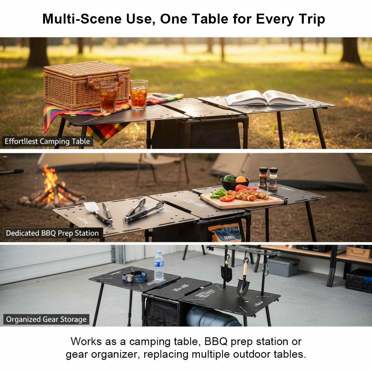 Folding Camping Table with 30L Carry Bag - Portable Outdoor Use