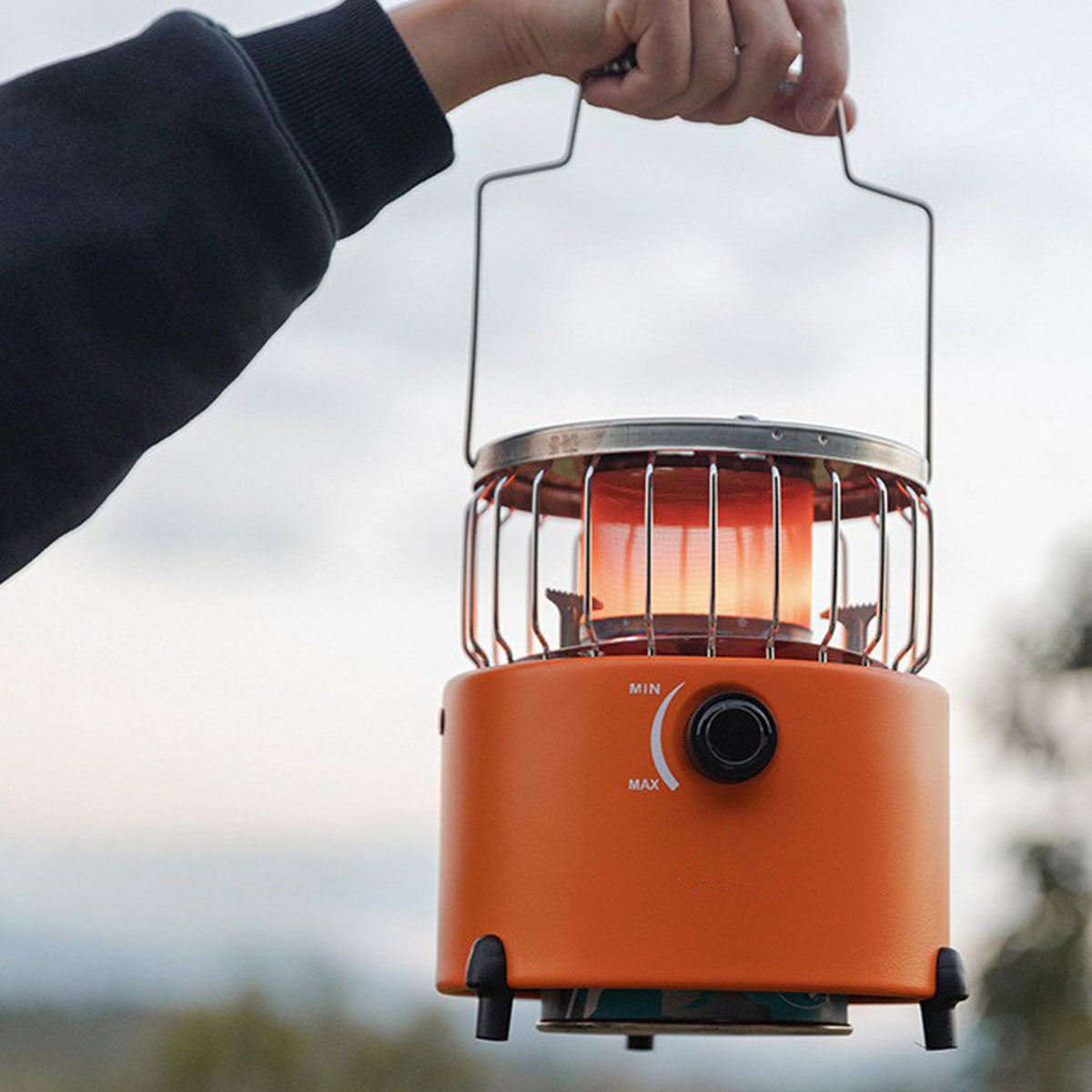 Compact Camping Heater and Cooking Stove for Outdoor Use