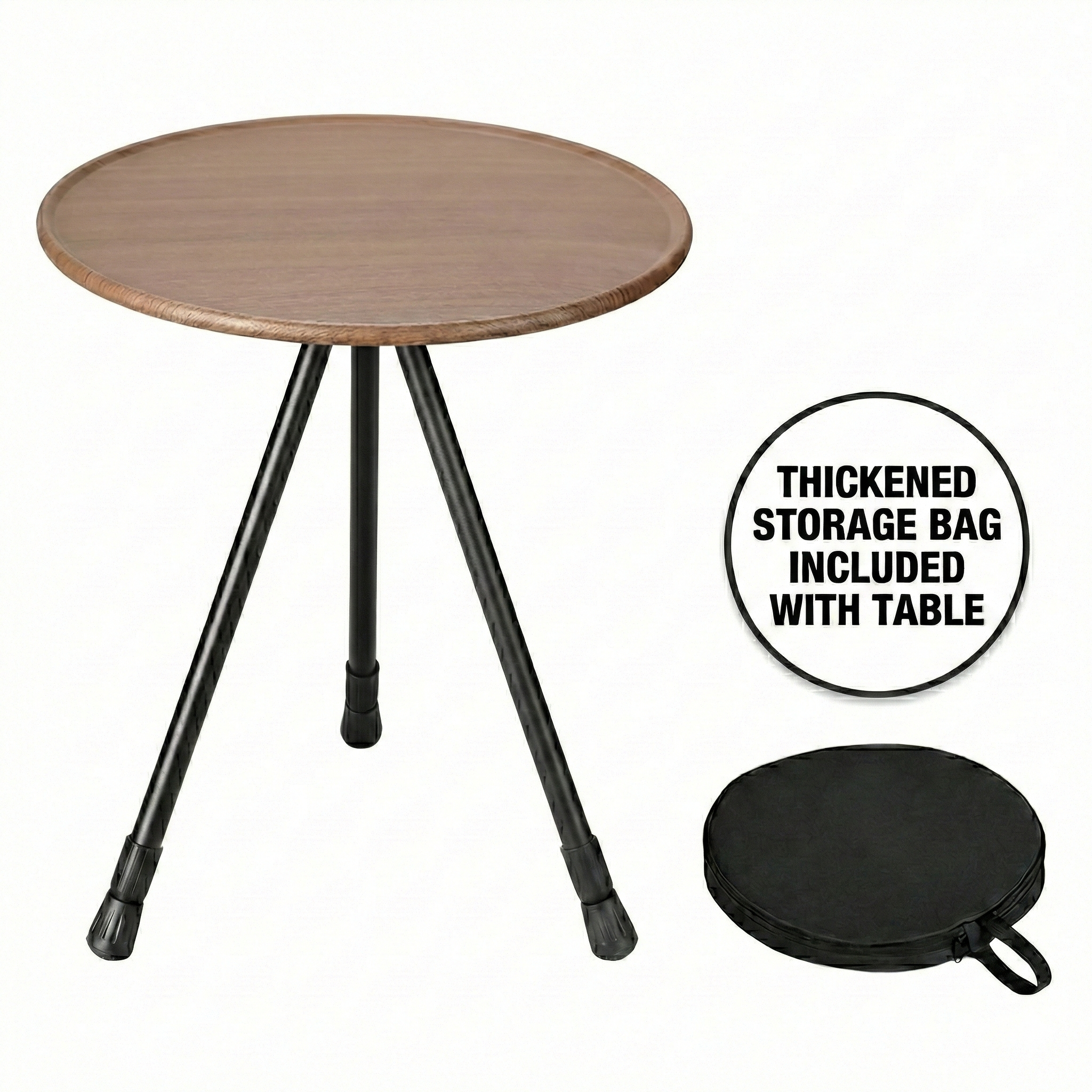 Round Camping Table with Mesh Storage – Portable Design