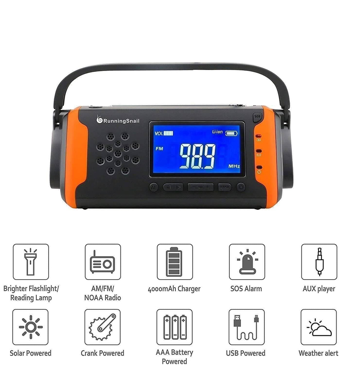 Emergency Solar Radio with Flashlight and Power Bank – Portable Design