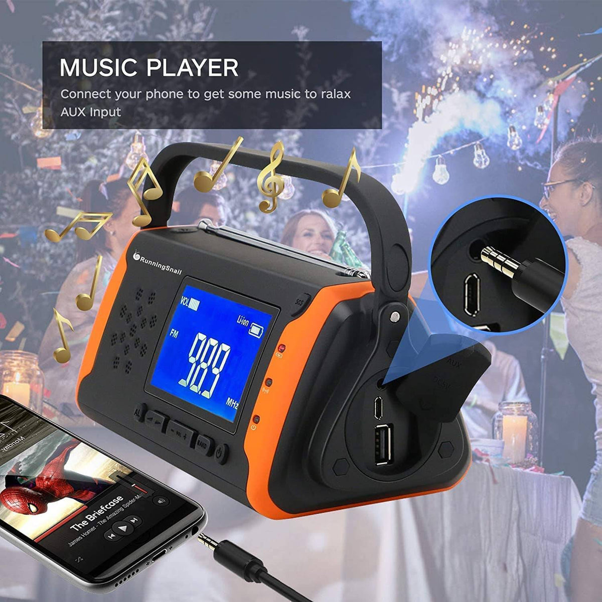 Emergency Solar Radio with Flashlight and Power Bank – Portable Design