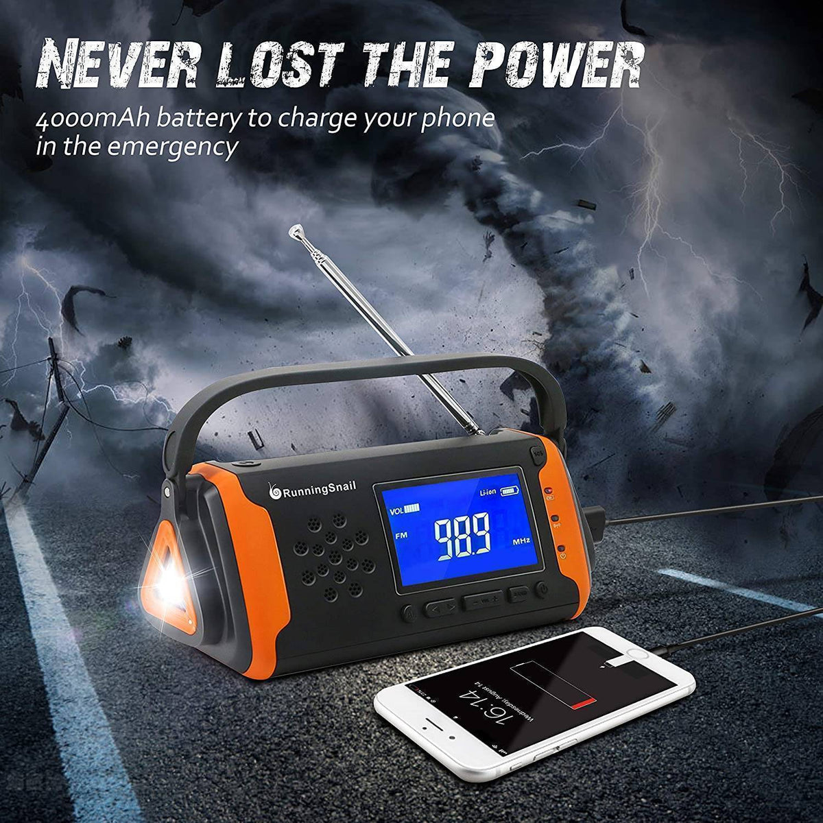 Emergency Solar Radio with Flashlight and Power Bank – Portable Design