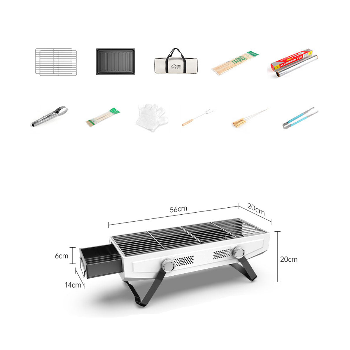 Stainless Steel Portable Grill for Camping and Outdoor Cooking