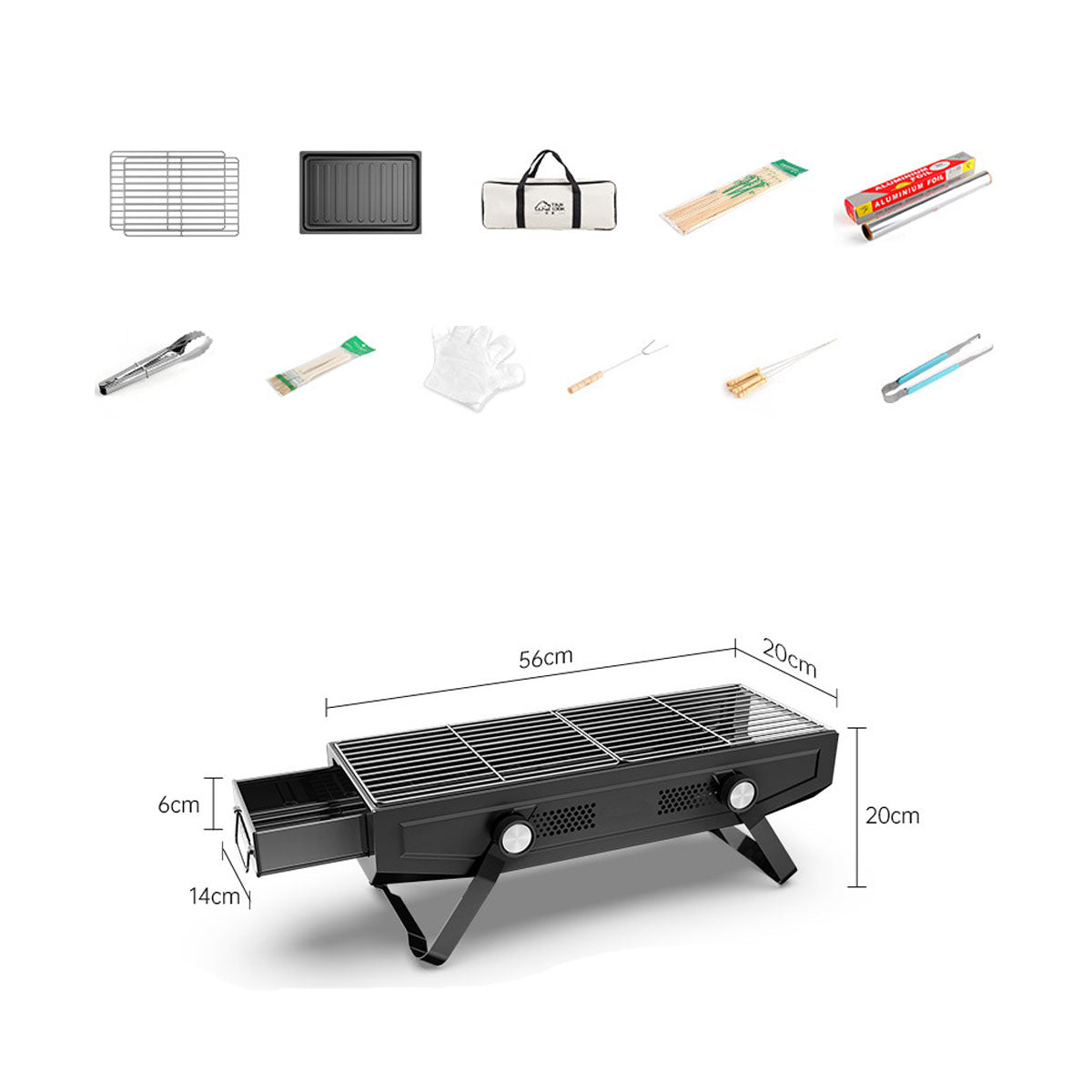 Stainless Steel Portable Grill for Camping and Outdoor Cooking