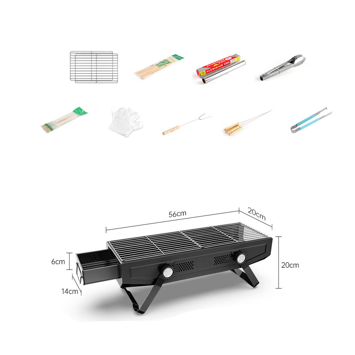 Stainless Steel Portable Grill for Camping and Outdoor Cooking