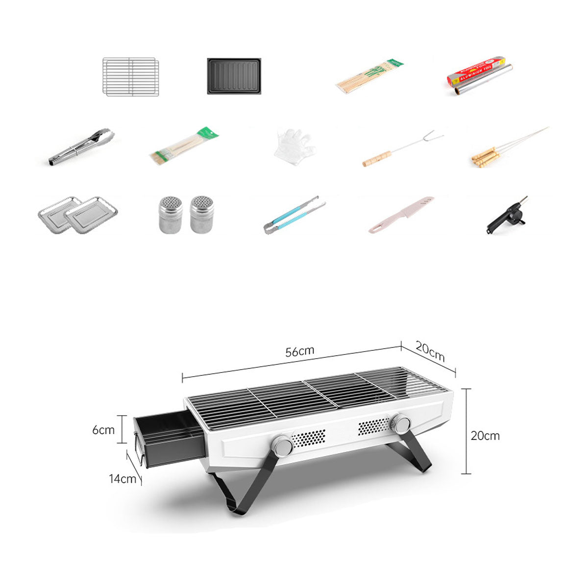 Stainless Steel Portable Grill for Camping and Outdoor Cooking
