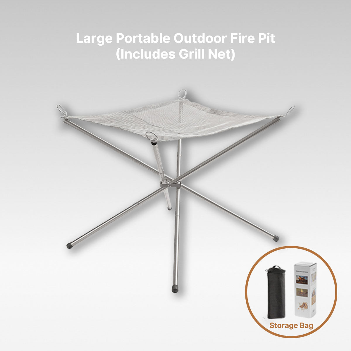 Camping Fire Pit with Grill Rack – Portable Stainless Steel Design