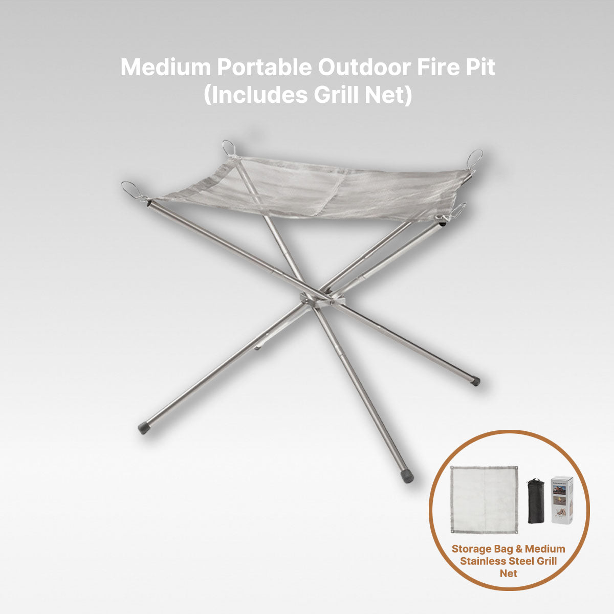 Camping Fire Pit with Grill Rack – Portable Stainless Steel Design