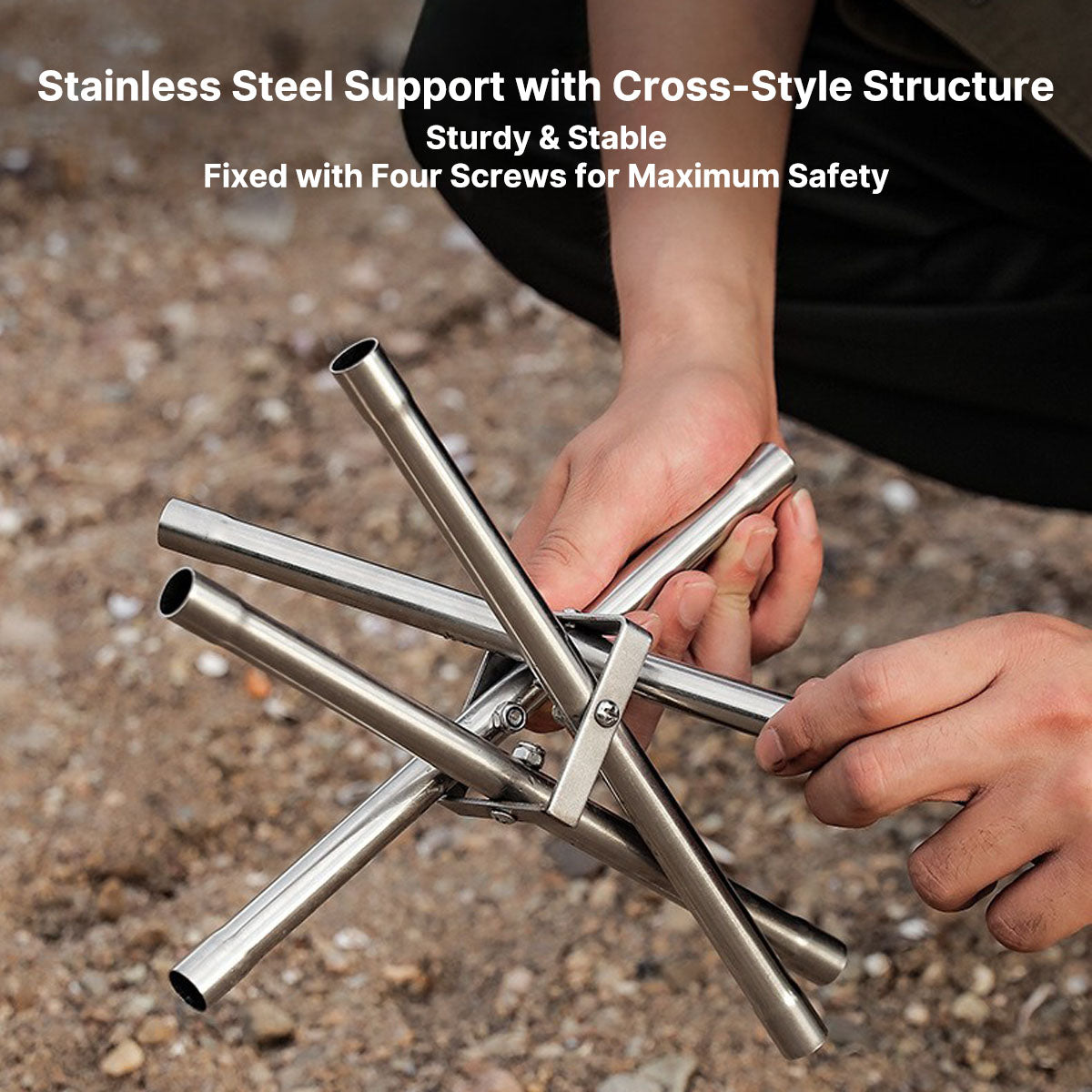 Camping Fire Pit with Grill Rack – Portable Stainless Steel Design