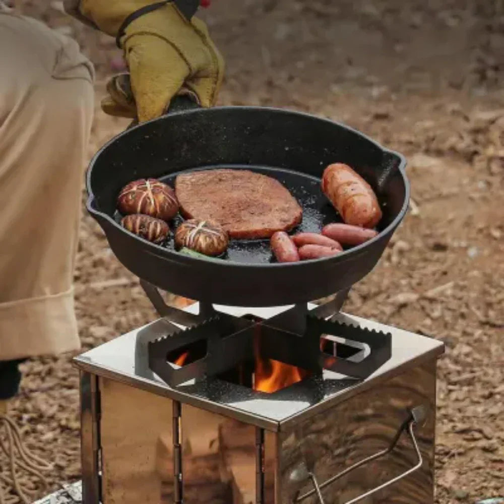 Folding Camping Stove for Wood Burning – Portable Stainless Steel Design