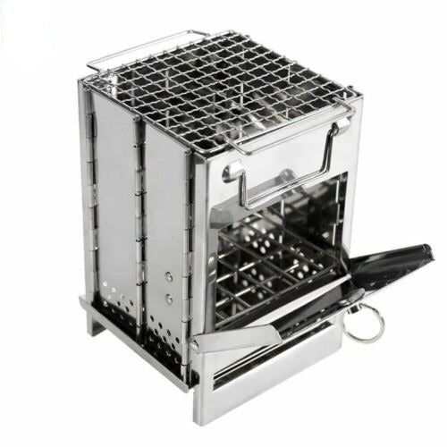 Camping Stove for Wood Burning - Portable Stainless Steel Design