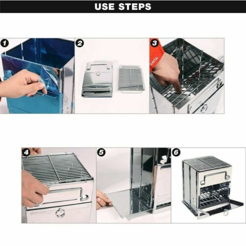 Camping Stove for Wood Burning - Portable Stainless Steel Design
