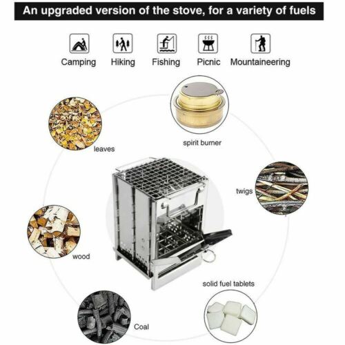 Camping Stove for Wood Burning - Portable Stainless Steel Design